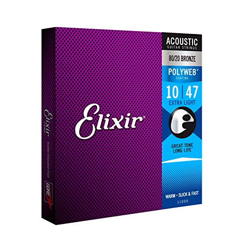 Elixir 11000 - Juego de cuerdas para guitarra acústica de bronce, .010 - 0.047