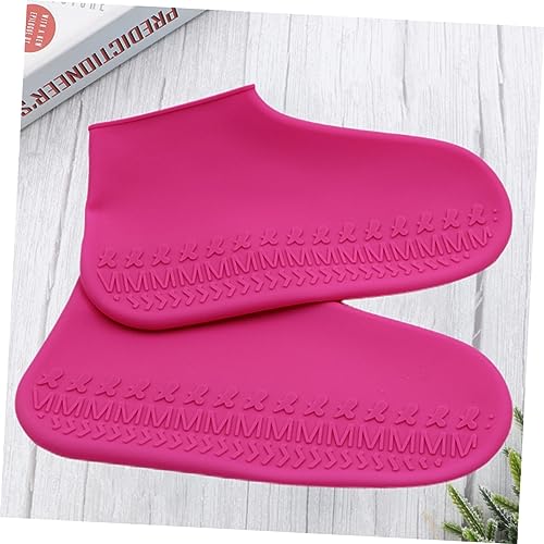 Cubiertas para zapatos impermeables de silicona, unisex, para actividades al aire libre, diseño grueso, para hombres y mujeres, color rosa, talla S miniatura 6