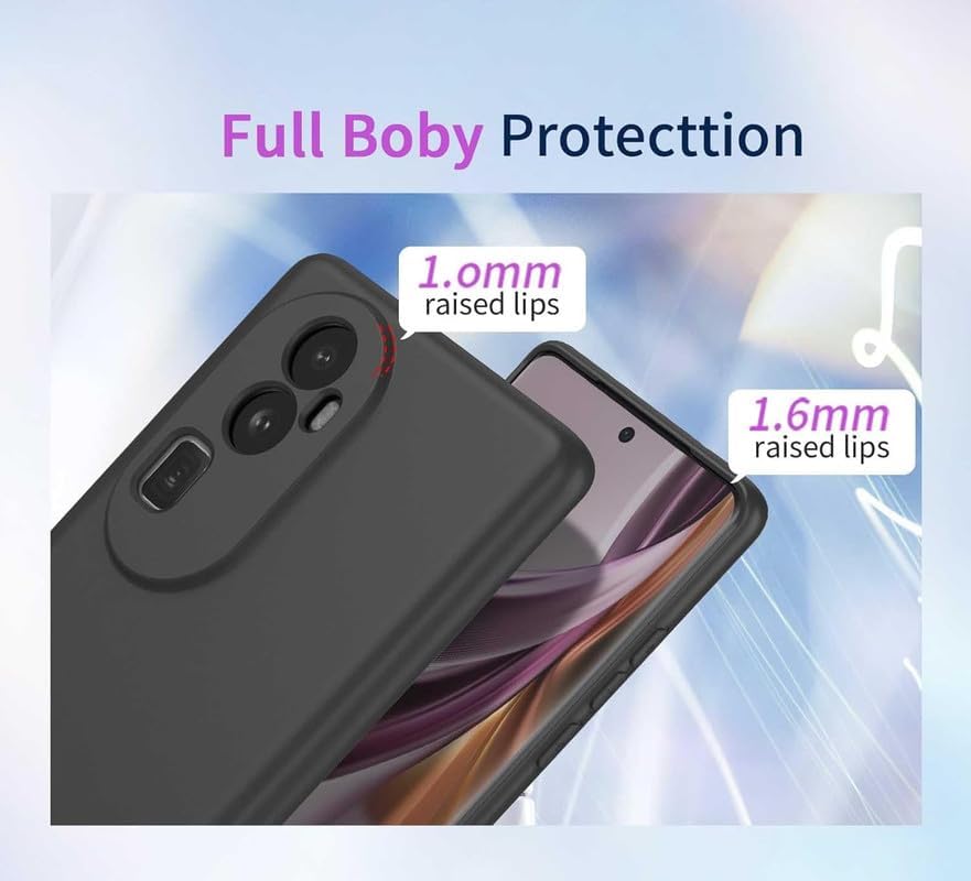 Image of BlazeTech for [ Oppo Reno 12 Pro 5G / Reno12 Pro 5G ] Liquid Silicone Back Case Cover Flexible |Inner Lining| with Camera Protection Back Cover for [ Oppo Reno 12 Pro 5G / Reno12 Pro 5G ] - Black