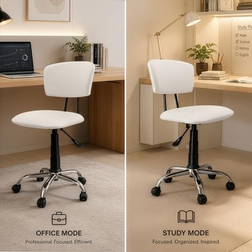Image of DIYA Seating Vibe Square Rolling Stool (1 Year Warranty) - White