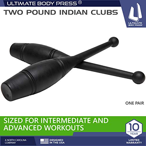 Ultimate Body Press Indian Clubs (Black, 2-Pound)