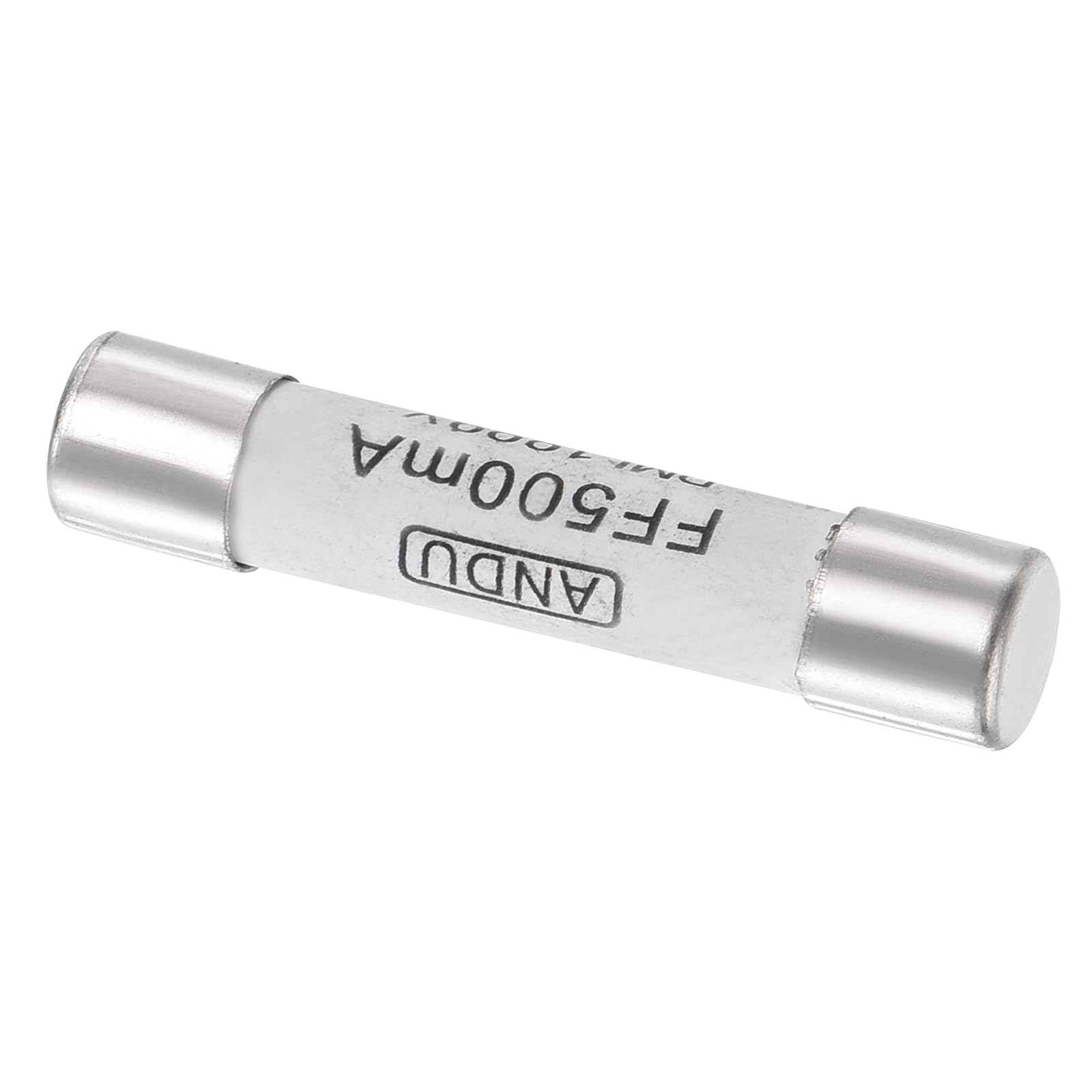 QUARKZMAN Bezpiecznik multimetru 1000 V 500 mA x 1 sztuka 6,3 x 32 mm szybkodziałające bezpieczniki z ceramiki jako zamiennik, [odcień srebrny, biały]