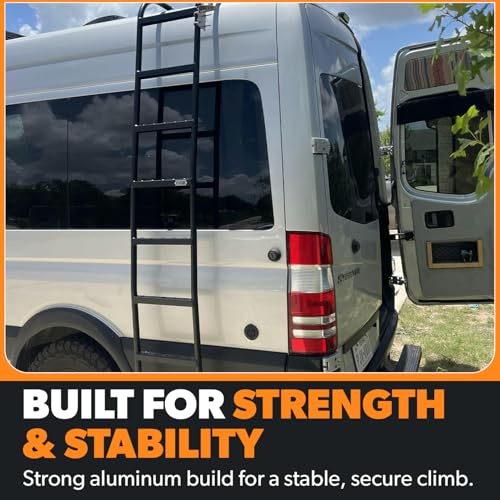 Image of FVC Side Ladder for High Roof Mercedes Benz Sprinter 8-Step | Van Ladder, 18lb