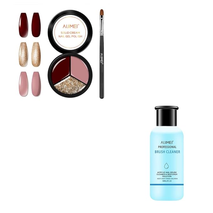 AIJIMEI 3in1 Solid Nail Polish Cream Gel Nail Polish Cream