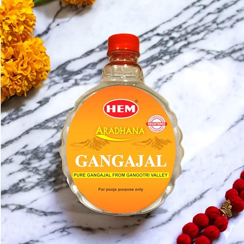 Image of Hem Aradhana Ganga Jal - 500ml | Pure Sacred Water for Pooja, Prayers, Rituals & Ceremonies | Authentic Gangajal from Gangotri Valley | Ideal for Hindu Traditions, Festivals & Devotional Use