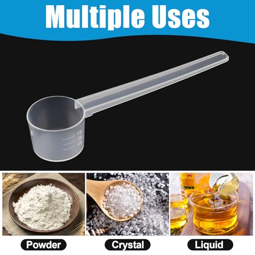 4 Stück Messlöffel, Dosierlöffel Transparent mit Skala 2g, 3g, 4g, 5g Waagen, Messlöffel Gramm, Scoop 5g, Dosier-Löffel 5g für Backen Kochen Kaffee Waschpulver Proteinpulver Creatin 3