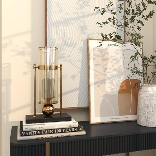 CosmoLiving by Cosmopolitan Metal Pillar Candle Holder with Metal Stand, 10" x 5" x 17", Gold by CosmoLiving by Cosmopolitan - Image 9