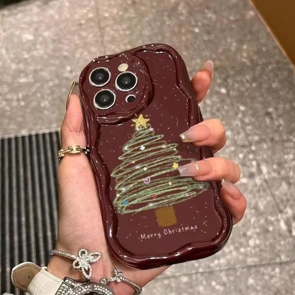 Image of Peeperly Back Cover Case for iPhone 13 Pro Max Soft TPU, Shockproof Protective Celestial Starry Christmas Tree Case for Girls & Women