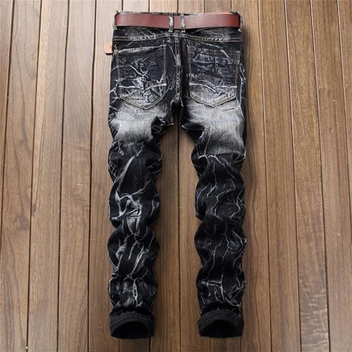 Men's Vintage Distressed Ripped Jeans Casual Classic Slim Fit Straight Fit Jeans Regular Fit Hip Hop Jeans3