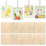 Large Unique Easter Wooden Crafts To Paint - These unfinished woods come with vibrant elements laser carving line drafts, such as Easter duck, eggs, bunny, and chicks. Sufficient quantity, and suitable size for you to use on DIY craft projects, you c...
