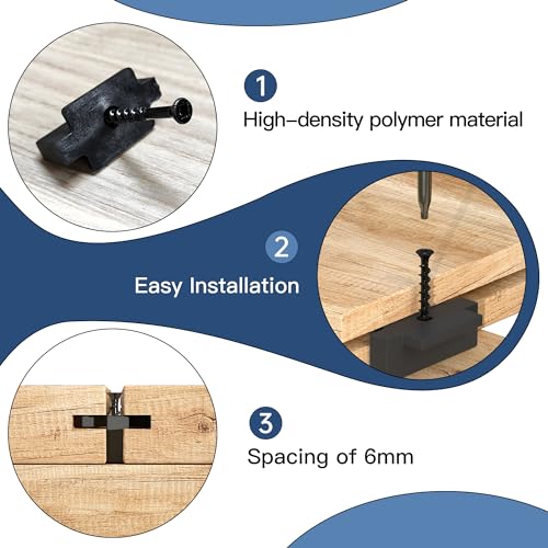 Generic TGHM-001 600Pcs Hidden Fasteners Deck Fastener Clip Universal Nylon Clips Decking Fasteners Preloaded T Clips thumb #3