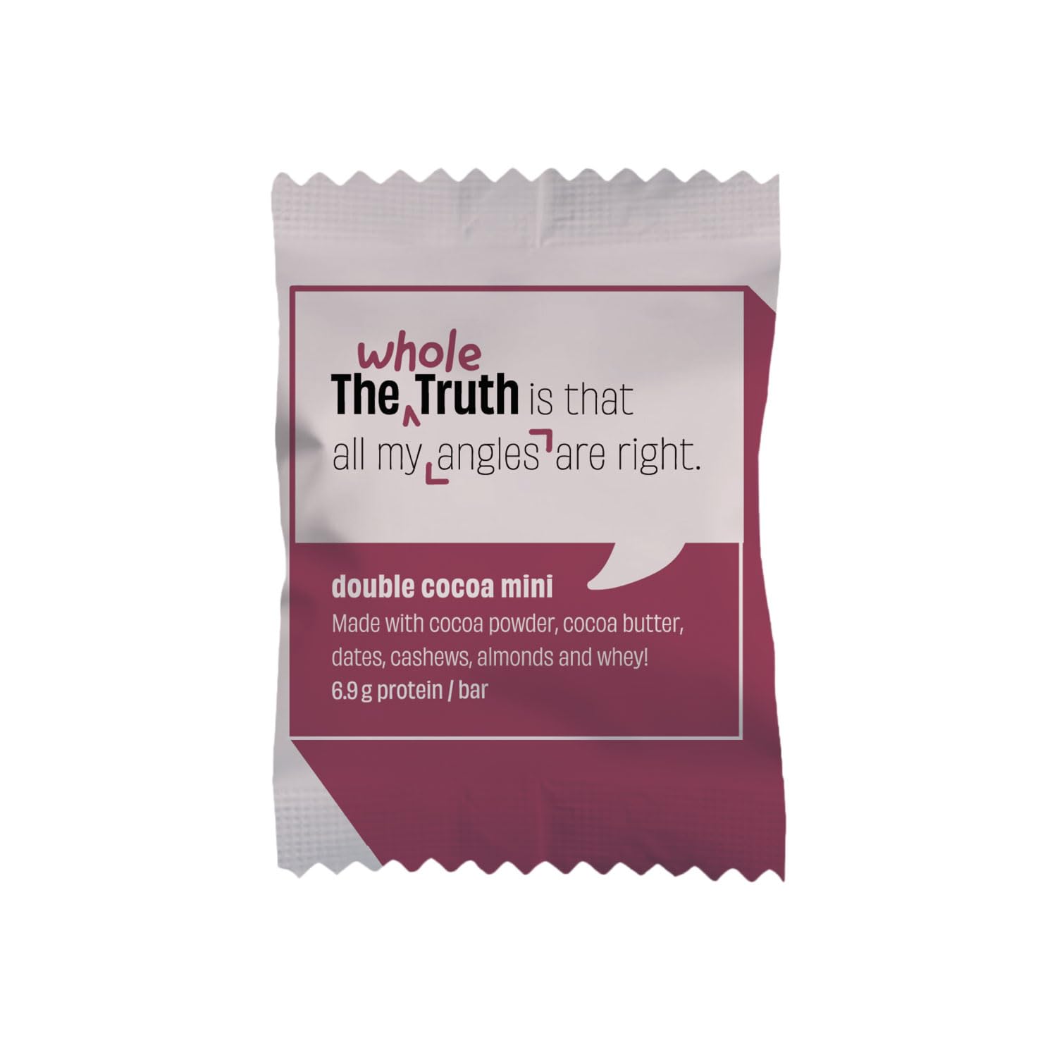 the whole truth - mini protein bars | coffee cocoa | pack of 8 x 27g each | no added sugar | no preservatives | no artificial sweeteners | no gluten or soy | all natural ingredients