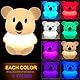 Glinrui Koala Nachtlicht Kids Nachttischlampe Lichter Dekorative Lampen, Baby-Kinderzimmerlampe Schlaflicht - einstellbare Helligkeit und Farbe/Zeiteinstellung -Mittel