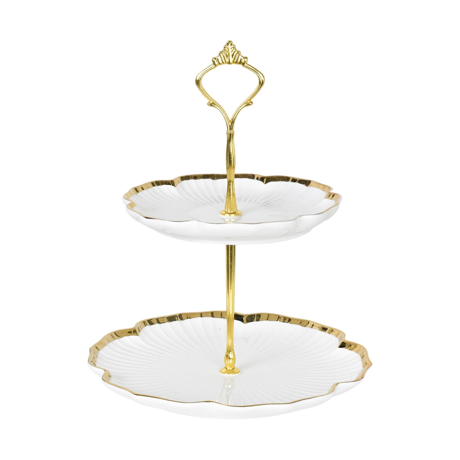 Alzate per Dolci e Frutta Doppio Strato Patisserie Alzatina, Alzata per Torte da Ceramica, Cupcake Stand Supporto per Cupcake, Espositore per Dolci per Nuziali Compleanno Partito Buffet Feste
