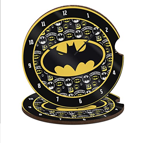 2PCS Cork Material Non-Scratch CAR Coaster, Aven gers CAR Coaster with Finger Notch, can be Easily Removed, Excellent car Interior Decoration (B at Man)