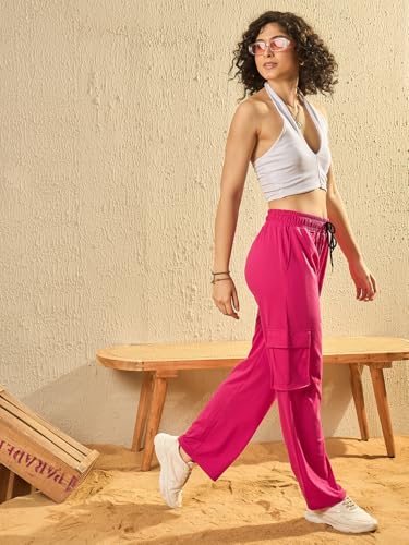 Image of Modeve Women's Cargo Style Track Pants - Summer Cotton Blend