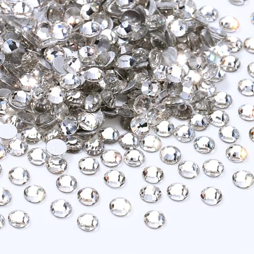 Image of Crystal Clear Flatback Rhinestones SS10 (2.7-2.8mm), 1440pcs Glass Nail Gems, Non Hotfix Rhinestones for Nails, Crafts, Clothing, DIY Bling Decorations