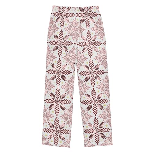 Boys' Pants Christmas Art Folk Snowflakes Long Bottoms Jogger Pants Elastic Waist Trousers with Pockets S-XL