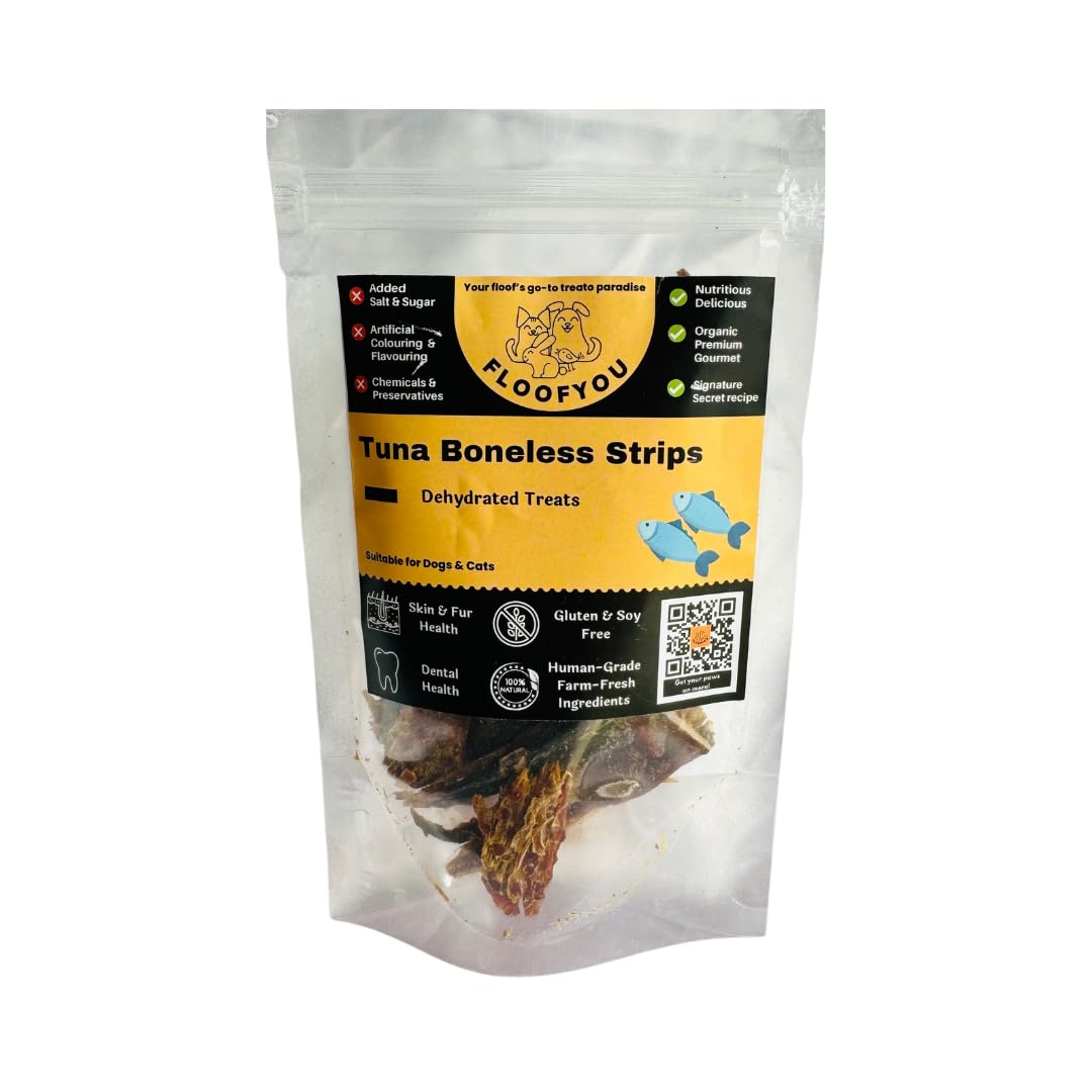 Tuna Fillet Boneless Jerky Strips Dehydrated Natural Healthy Cat Treat, All Life Stages, 1 Count, 1 Count