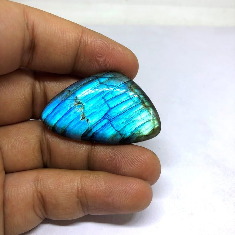 Labradorite gemme naturelle cabochon 42x25x6mm bricolage de collier et bague