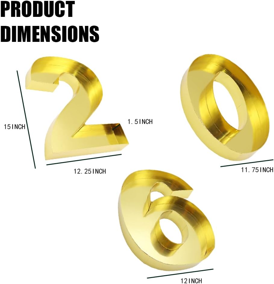 2026 New Year Charcuterie Number Tray, 15 Inch Cardboard Fillable Container, Party Decoration, Graduation Treat Holder (Golden, 15inch)