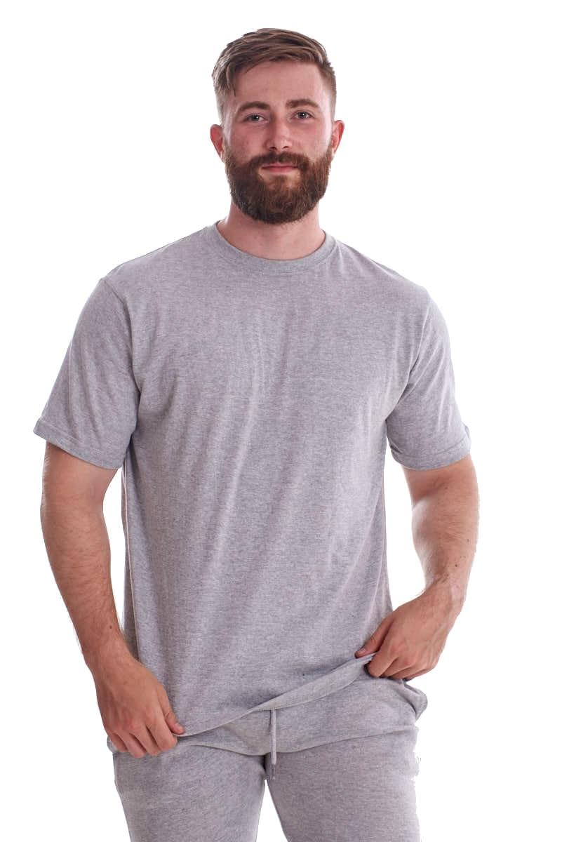Pack of 3 Basic Plain Cotton T-Shirts Single Jersey 100% Cotton Crew Neck Top Grey