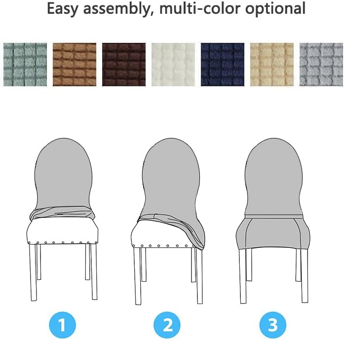 Miniatura 6 de Juego de 246 fundas para sillas de comedor con respaldo redondo, fundas protectoras para sillas de comedor de cocina, fundas protectoras para sillas