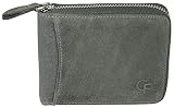 CF CATTERFELD - Cartera de Hombre en Piel con Cremallera y protección RFID, Billetero - (Gris, Formato Paisaje)
