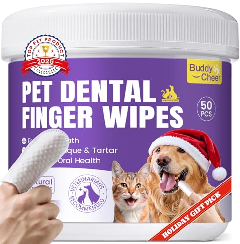 No-Rinse Dog Dental Care Wipes, Cat & Dog tooth...