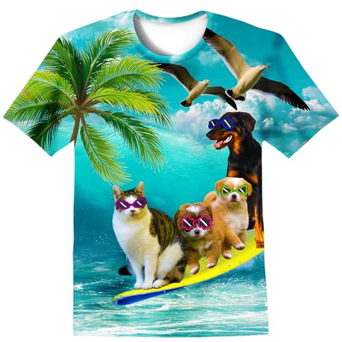 Image of LAIDIPAS Boys Girls 3D Graphic T-Shirt Short Sleeve Tops Tees 6-16 Years