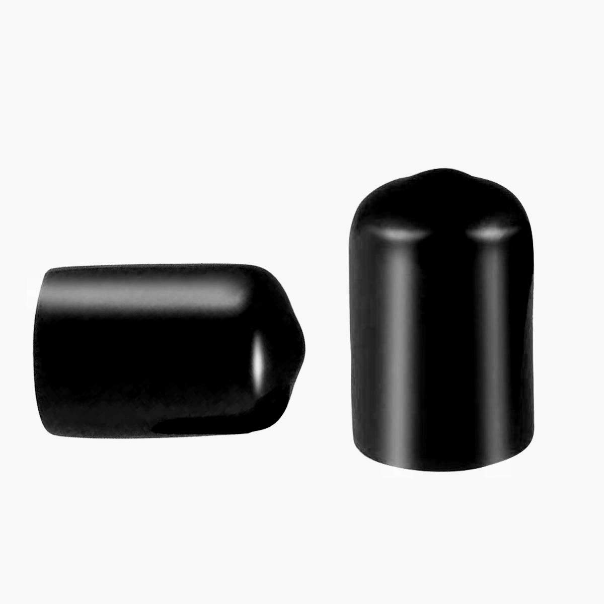 50 Pcs Screw Thread Protectors, Inner Dia 12mm PVC Rubber Round Tube Bolt Cap Plastic End Cap Cover Black Thread Protectors