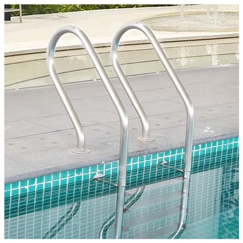 Escalera para piscina de acero inoxidable 3 peldaños miniatura 1