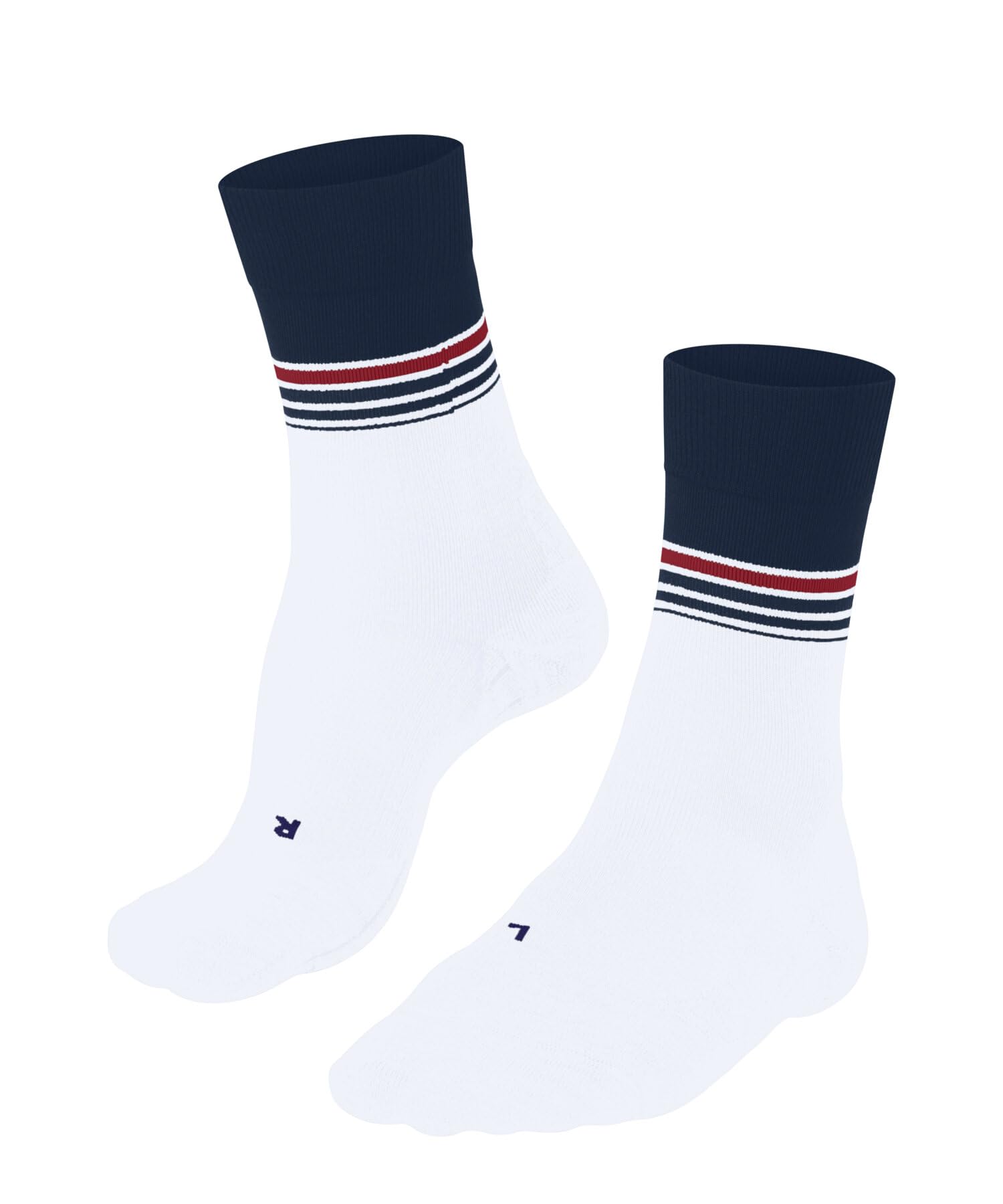 FALKE Men's RU4 Endurance Cool M So Functional Yarn Anti-Blister 1 Pair Running Socks, White 2003 Stripe, 11-12.5