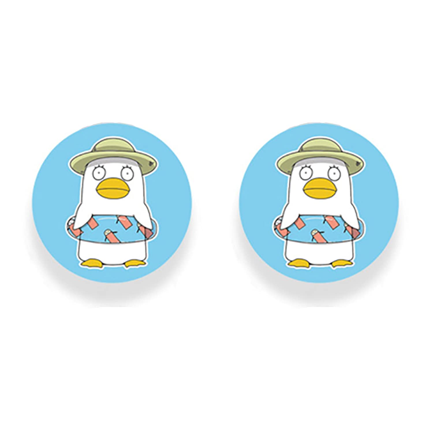 SALEXReplacement Metal Plates Set with Funny Duck Print. Kit of 4 Round Iron Discs Without Holes for Magnetic Car Phone Holders, Wall & Air Vent Mounts, Cases, Magnets. 3M Adhesive Backing 4 Pack.