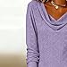 Womens Cowl Neck Long Sleeve Mini Dress Eyelet Fall Spring Fashion Loose Dresses Solid Color Business Casual Outfit S-2XL