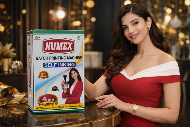 Image of NUMEX Gold 4MM Precision Batch Coding Machine for 3-5KG Packs | Ultra-Fast Manual Coding, Solid Steel Body, Hard Rubber Type | AI Verified | Since 1976