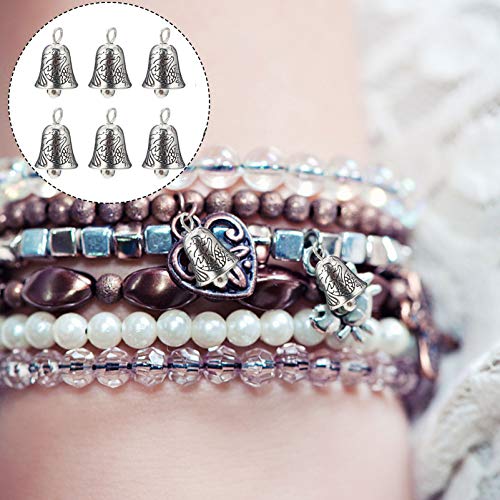 20 peças de mini sinos para artesanato, sinos de liga de prata de 1,5 cm decorativos, sinos para pin