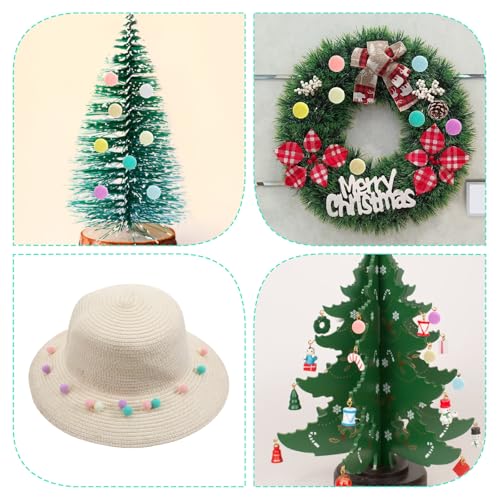Tyqour 200 Stück Bunte Pompons zum Basteln Pastell 15mm Pompoms Bommeln zum Basteln,Filzkugeln Klein Mini Pompons Bunt Pom Poms für Weihnachten Ostern Kinder DIY Kreativen Handwerk Dekorationen