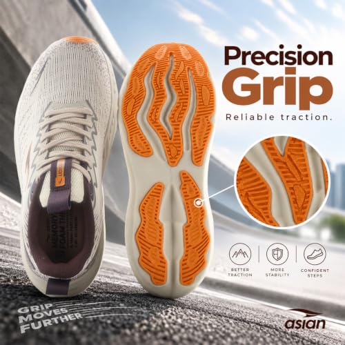 Image of ASIAN Aerofoam-01 Men's Running Shoes with Breathable Mesh Upper | Energy Return Sole, Lace-Up Fit & Lightweight Comfort