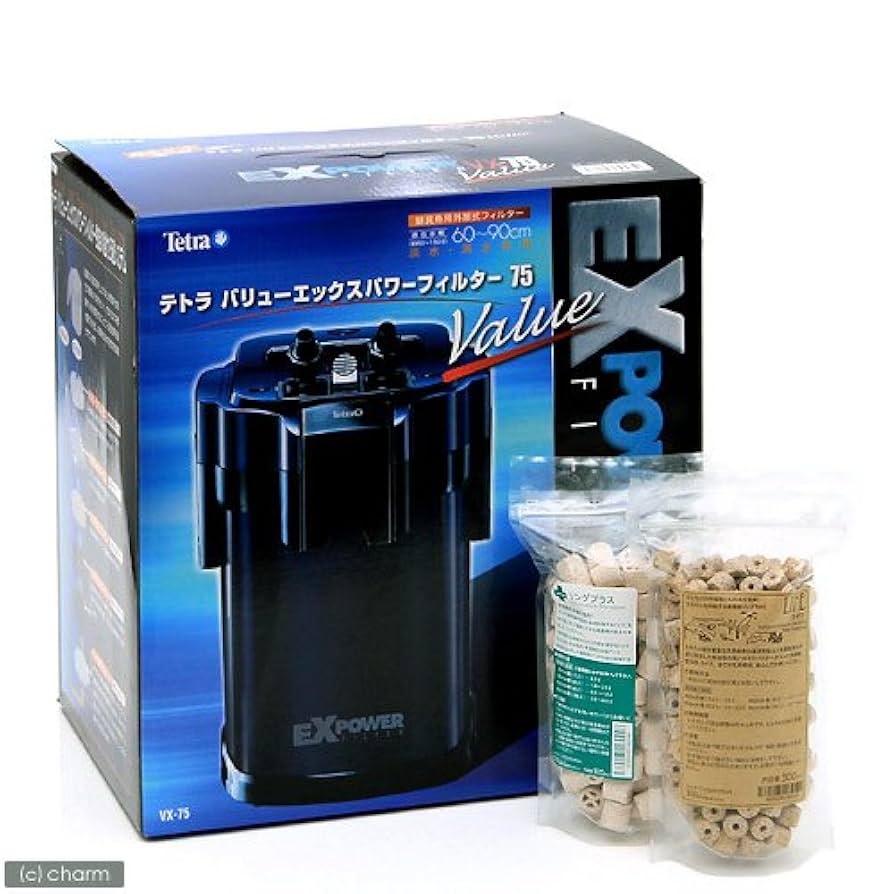 水槽 外部フィルター VX75パワーフィルター 濾過材セット Amazon | リングろ材2種付属 バリューエックスパワーフィルター