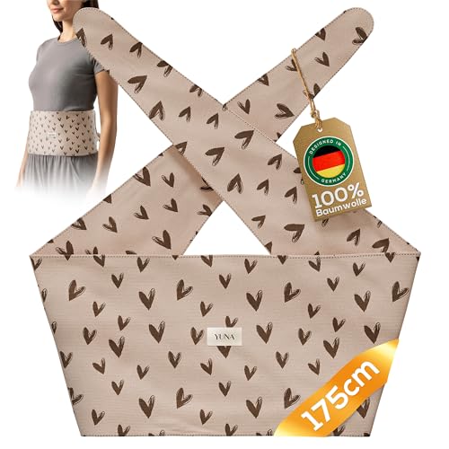 YUNA Care® Wärmflaschengürtel – 175 cm Wärmegürtel aus Baumwolle für Wärmflasche, Körnerkissen, Kirschkernkissen – ideal bei Periode,...
