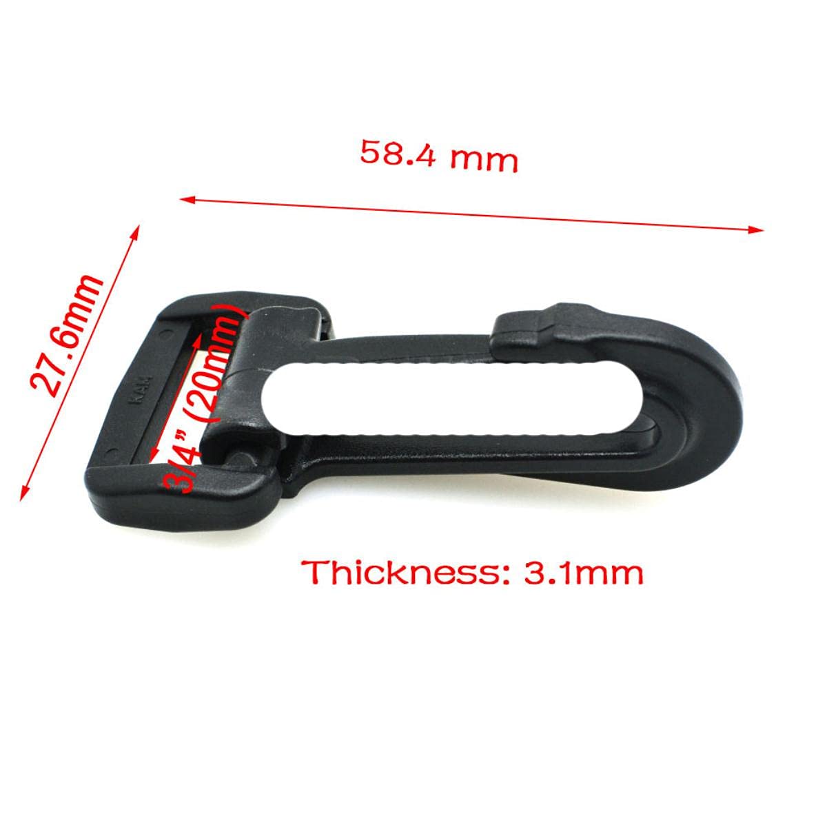 Mosquetones de plástico estilo basculante para mochila correa correas 20mm 25mm 30mm 38mm 50mm