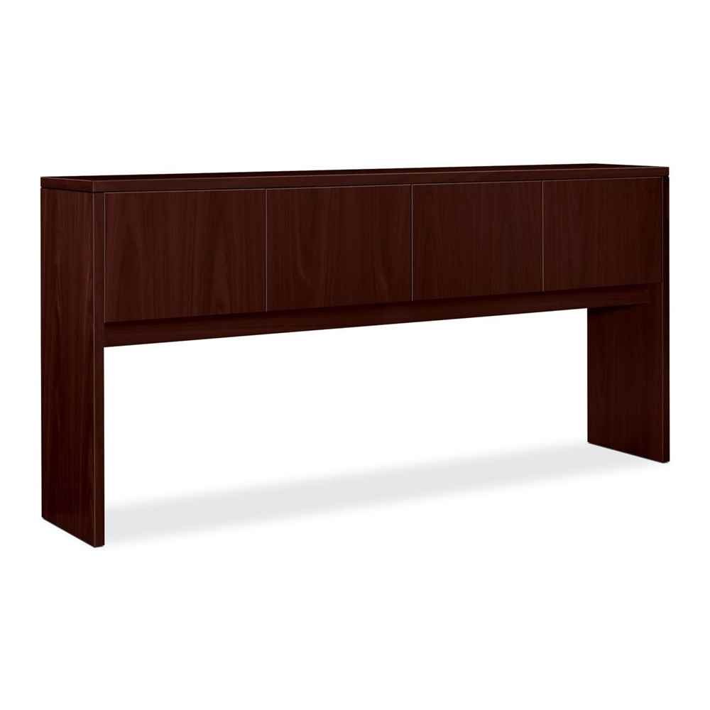 HON 10500 Series Laminate Desk Ensemble Stack-On Storage, Mahogany