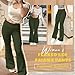 Dookttker Womens Fold Over Flare Pants Stretch Pajama Leggings Thin Soft Y2K Bell Bottom Summer Clothes Fashion Outfits Army Green