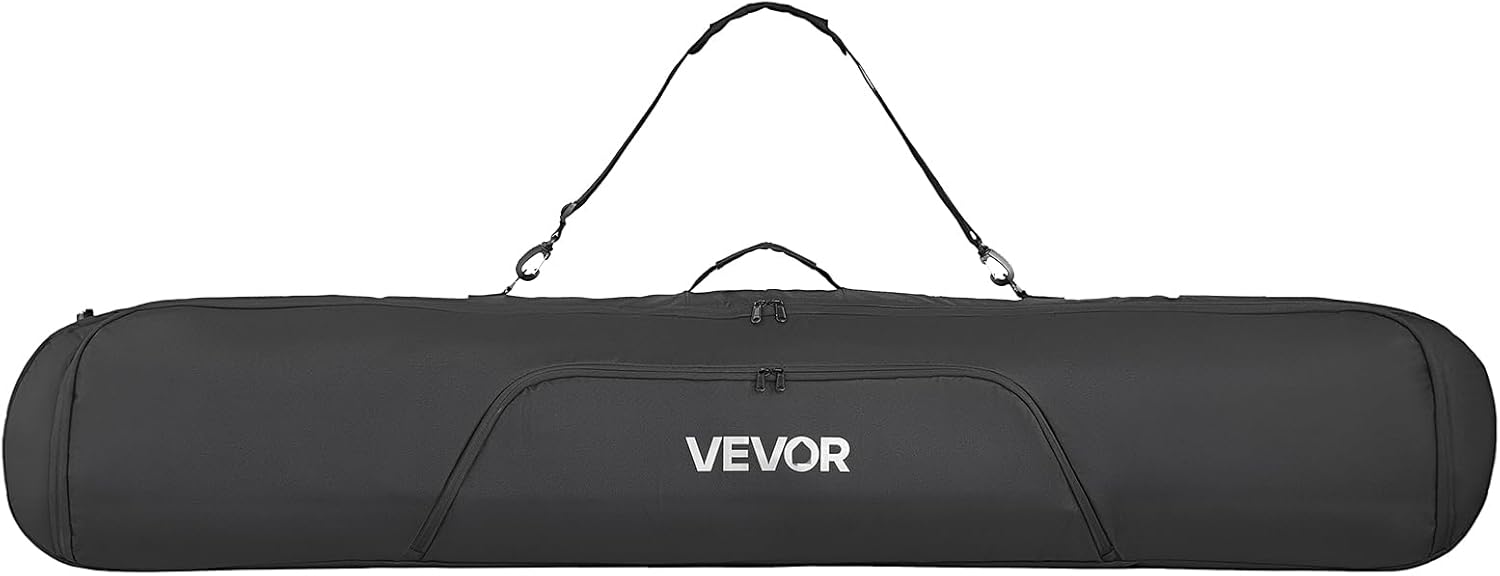 VEVOR Snowboard Bag, Padded Skis & Snowboards Bag for Air Travel, 600D Waterproof Oxford Fabric, with Adjustable Inner Straps, for Skis Poles Goggles Gloves Helmet Boots