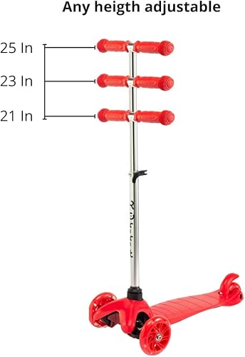 Miniatura 3 de ROFFT Patinete para niños de 3 a 5 años, scooter para niños de 2 años en adelante con LED de 3 ruedas, altura ajustable, barra en T de aluminio