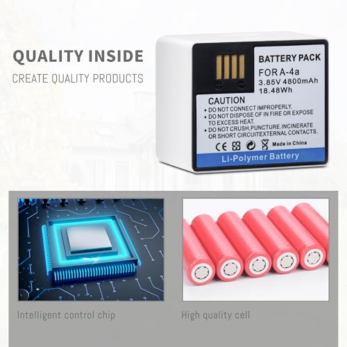 2 Pack A-4a Battery Compatible for Arlo Pro 5S 2K/Pro 4, 3 Arlo Ultra, Ultra 2, VMA5400 VMC4040P VMA5400 VMC4350P VMC4050P VMS4240P, Camera Battery 3.85V 4800mAh/18.48Wh with LCD Dual Charger by DFTIM - Image 5