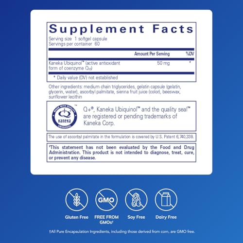 Pure Encapsulations Ubiquinol-QH 50mg