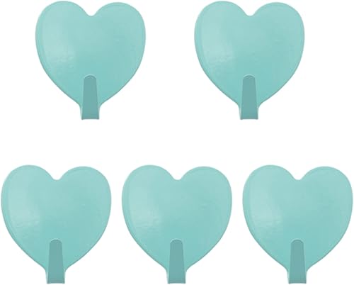Lind Kitchen 5 ganchos de acero inoxidable en forma de corazón, ganchos para colgar en la pared, perchero para armario, ganchos en forma de corazón,