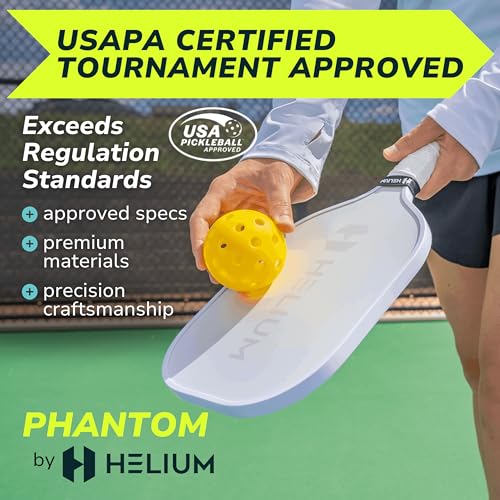 Helium Pickleball Paddles Set of 4 - USAPA Certified - Graphite Fiberglass Surface, Lightweight Honeycomb Core - Thumbnail 2